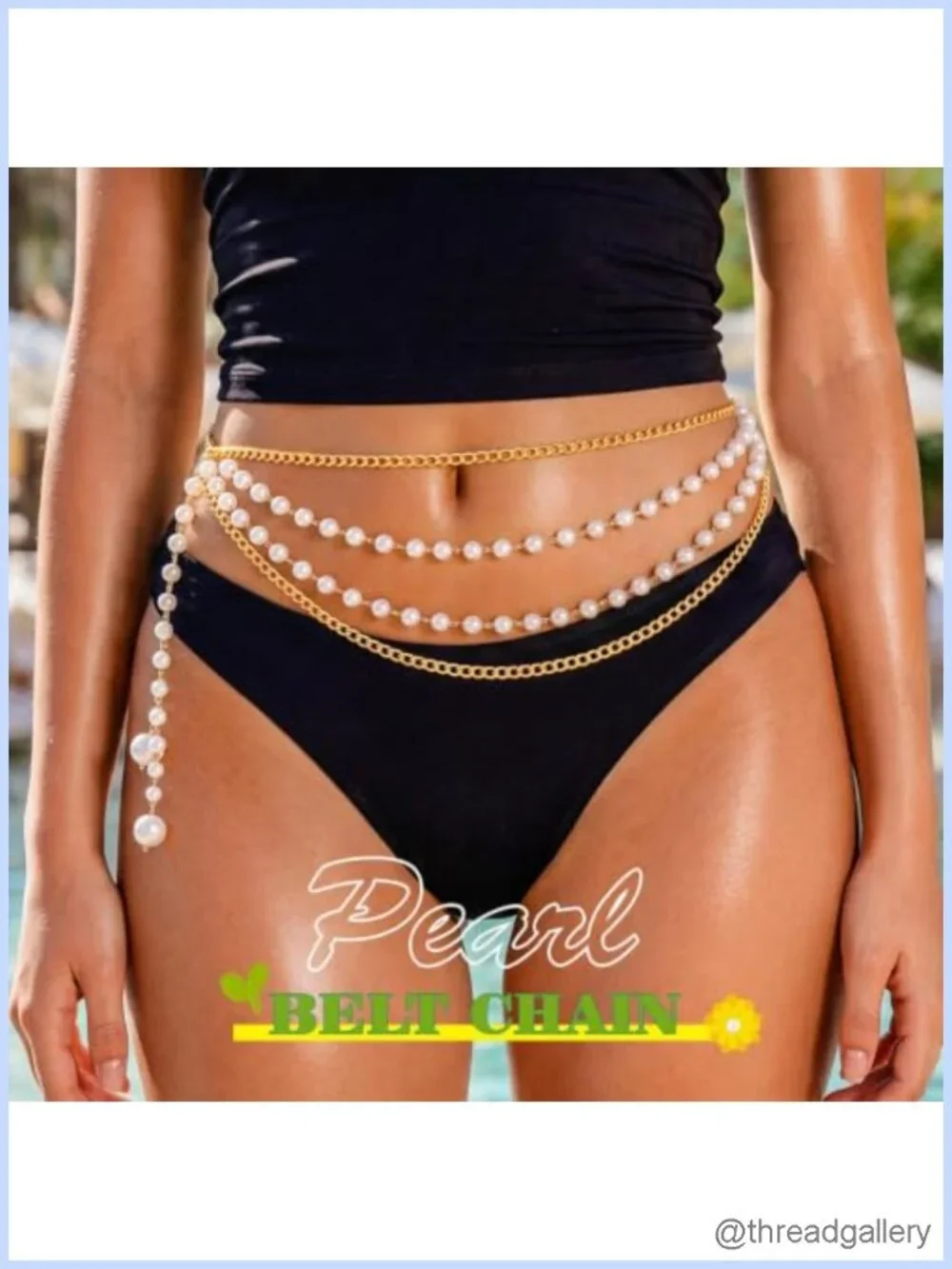 Pearl Waist Chain Belt Alloy Plastic Flexible Body Chain
